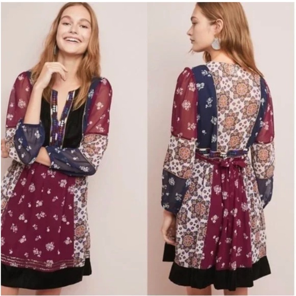 Anthropologie Dresses & Skirts - Anthropologie Maeve Quartier Latin floral boho Dress size small